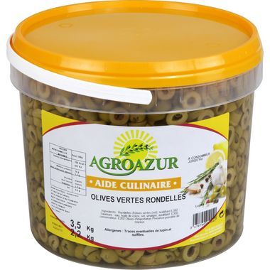 Olive verte dénoyautées en rondelles 