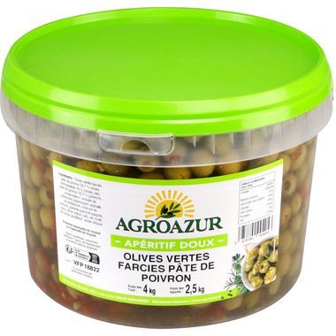 Olives vertes farcies pâte de poivron